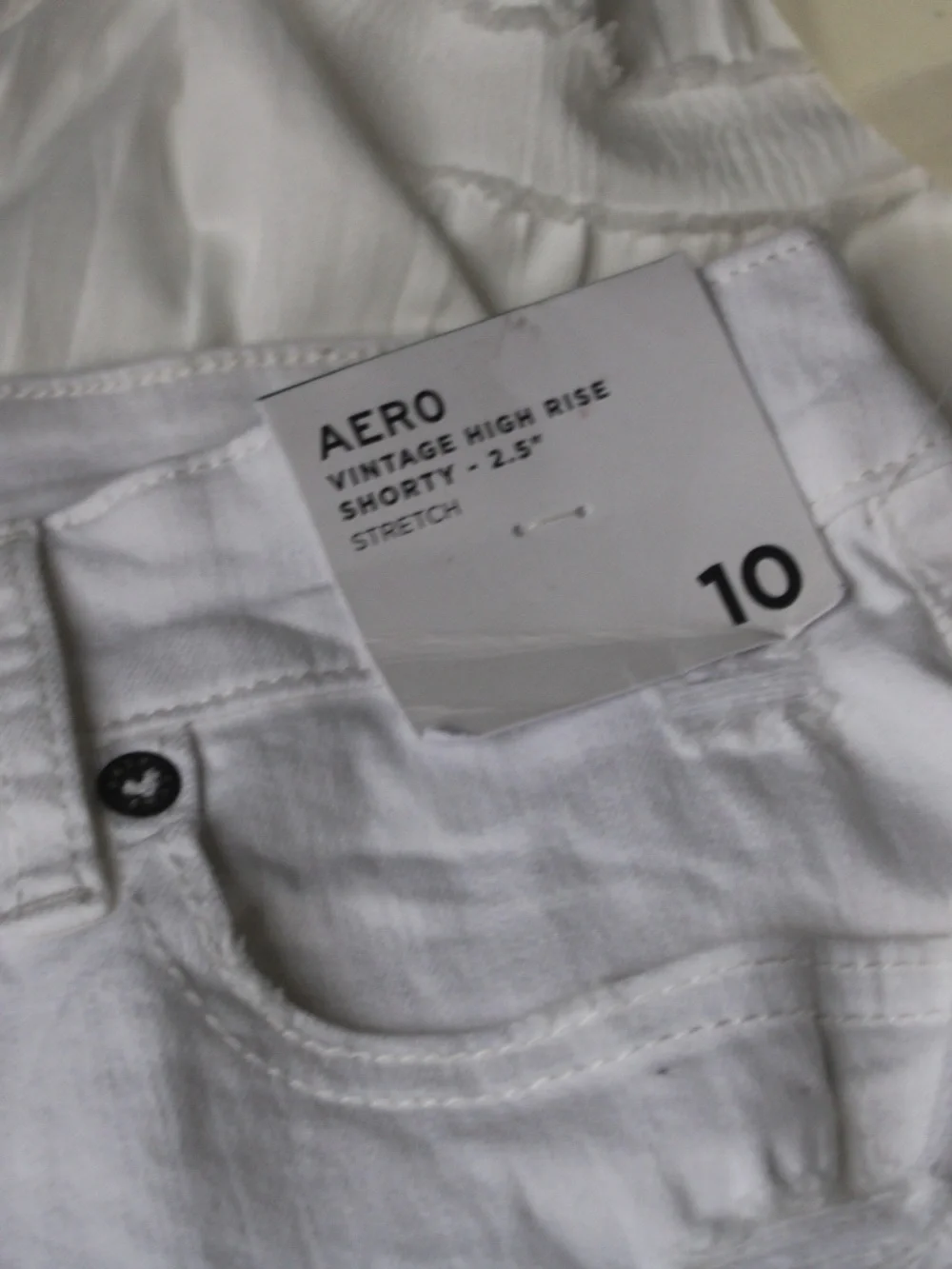 Aeropostale White Distressed Denim Jean Shorts